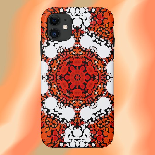 Dot Mandala Blume Orange White und Red Case-Mate iPhone Hülle