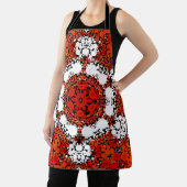 Dot Mandala Blume Orange White und Red Schürze (InSitu)