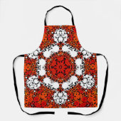 Dot Mandala Blume Orange White und Red Schürze (Vorderseite)