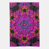 Dot Mandala Blume Rosa Blau und Orange Geschirrtuch (Vertikal)