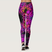 Dot Mandala Blume Rosa Blau und Orange Leggings (Rückseite)