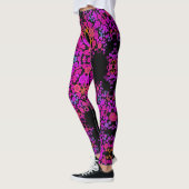 Dot Mandala Blume Rosa Blau und Orange Leggings (Links)