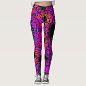 Dot Mandala Blume Rosa Blau und Orange Leggings (Vorderseite)