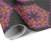 Dot Mandala Blume Rosa Gelb und Schwarz Geschenkpapier (Rolleneckpunkt)