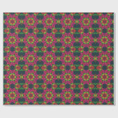 Dot Mandala Blume Rosa Grün und Orange Geschenkpapier (Flach)