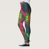 Dot Mandala Blume Rosa Grün und Orange Leggings (Links)