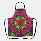 Dot Mandala Blume Rosa Grün und Orange Schürze (Vorderseite)