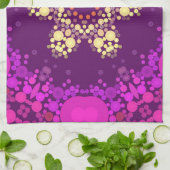 Dot Mandala Blume Rosa und Gelb Geschirrtuch (Gefaltet)