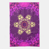 Dot Mandala Blume Rosa und Gelb Geschirrtuch (Vertikal)