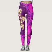Dot Mandala Blume Rosa und Gelb Leggings (Vorderseite)