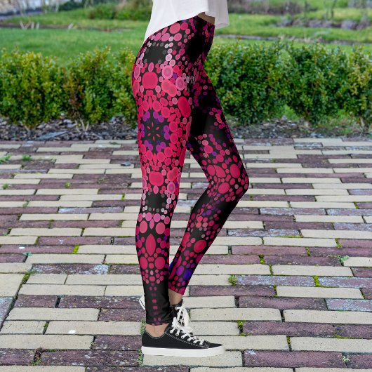 Dot Mandala Blume Rosa und Lila Leggings