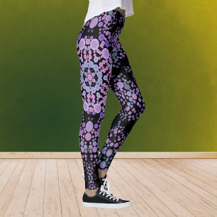 Dot Mandala Blume Rosa und Lila Leggings