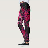 Dot Mandala Blume Rosa und Lila Leggings (Links)