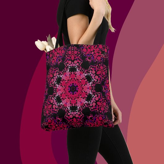 Dot Mandala Blume Rosa und Lila Tasche