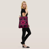 Dot Mandala Blume Rosa und Lila Tasche (Am Model)