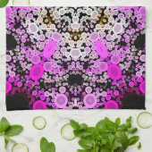 Dot Mandala Blume Rosa und Weiß Geschirrtuch (Gefaltet)