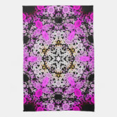 Dot Mandala Blume Rosa und Weiß Geschirrtuch (Vertikal)