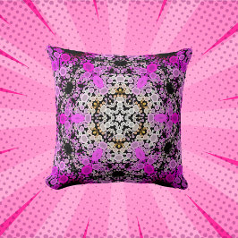 Dot Mandala Blume Rosa und Weiß Kissen