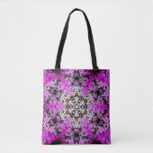 Dot Mandala Blume Rosa und Weiß Tasche (Vorderseite)