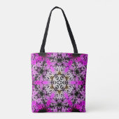 Dot Mandala Blume Rosa und Weiß Tasche (Rückseite)