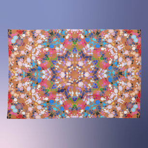 Dot Mandala Orange Blue Pink und White Geschirrtuch