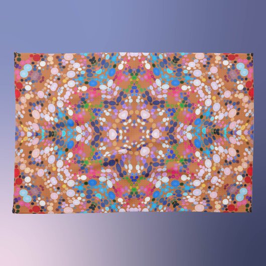 Dot Mandala Orange Blue Pink und White Geschirrtuch