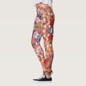 Dot Mandala Orange Blue Pink und White Leggings (Links)