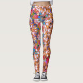 Dot Mandala Orange Blue Pink und White Leggings (Vorderseite)