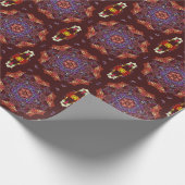 Dot Mandala Orange Blue und Lila Geschenkpapier (Ecke)