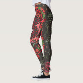 Dot Mandala Red Green und White Leggings (Links)