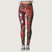Dot Mandala Red Green und White Leggings (Vorderseite)