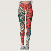 Dot Mandala Red White Blue und Green Leggings (Vorderseite)