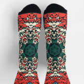 Dot Mandala Red White Blue und Green Socken (Oben)