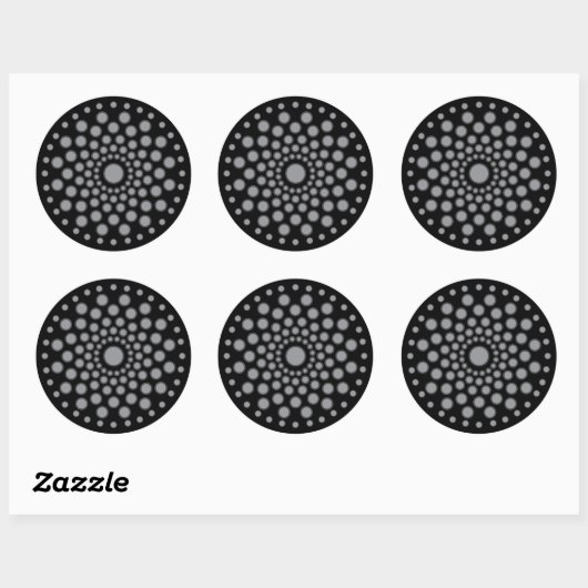 Dot Mandala Template Runder Aufkleber (Blatt)
