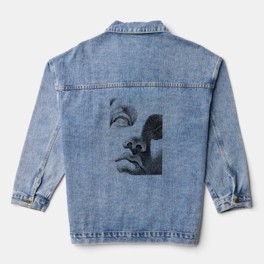 Dot Matrix Art: klassische Marmorwand Jeansjacke (Rückseite)