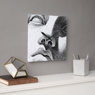 Dot Matrix Art: klassische Marmorwand Quadratische Wanduhr