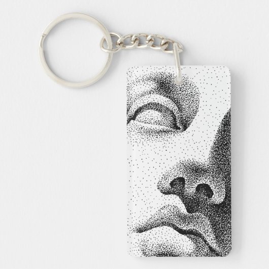 Dot Matrix Art: klassische Marmorwand Schlüsselanhänger (Vorderseite)