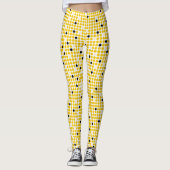 Dot Matrix - Gelb Creme Schwarz - OHNE TEXT Leggings (Vorderseite)