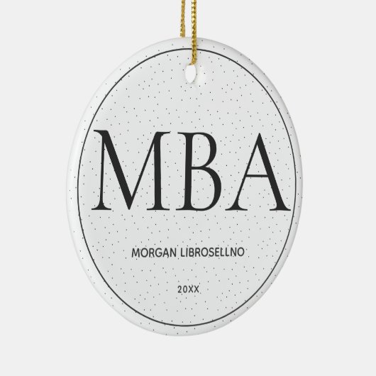 Dot MBA Abschluss Keramik Ornament (Rechts)