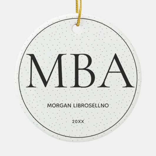 Dot MBA Abschluss Keramik Ornament (Vorne)