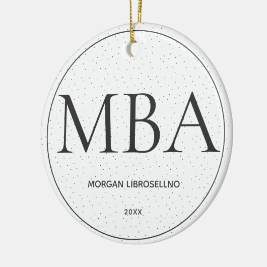 Dot MBA Abschluss Keramik Ornament (Links)