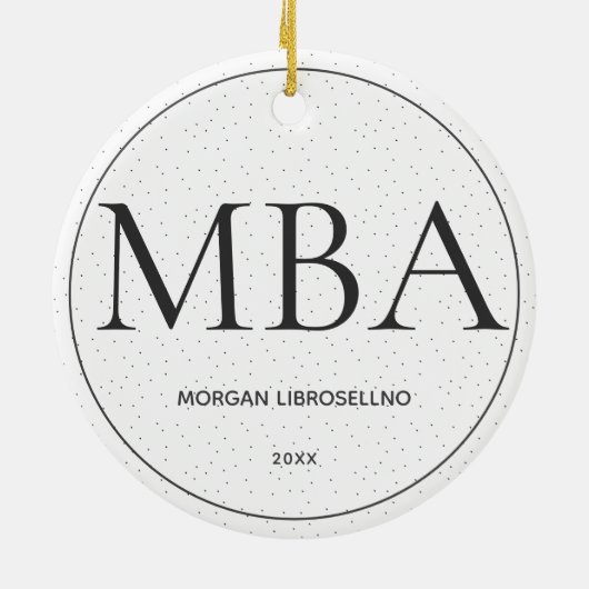 Dot MBA Abschluss Keramik Ornament (Hinten)