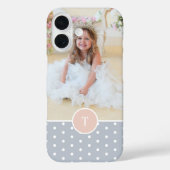 Dot Monogram & Foto Case-Mate iPhone Hülle (Rückseite)