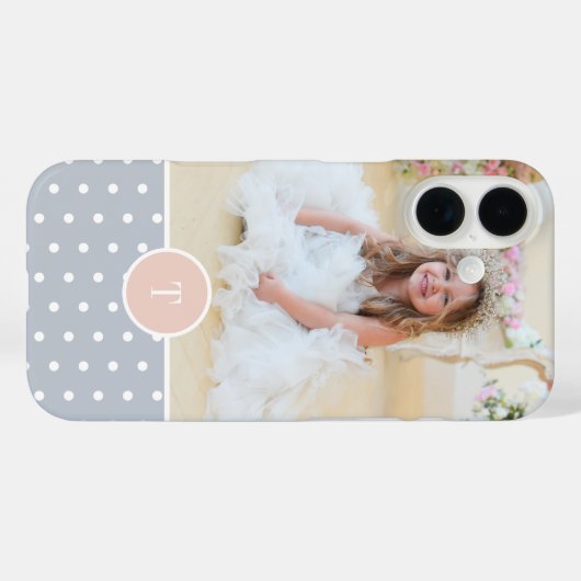 Dot Monogram & Foto Case-Mate iPhone Hülle (Rückseite (Horizontal))