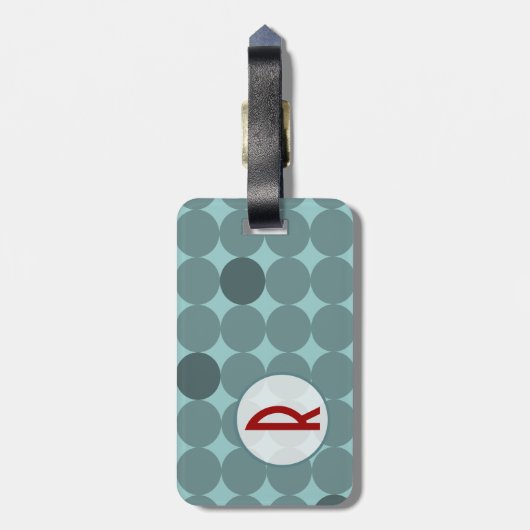 Dot Monogramm Gepäckanhänger (Rückseite vertikal)