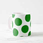 Dot-Muster für weiße und grüne Polka Kaffeetasse (Vorderseite Links)