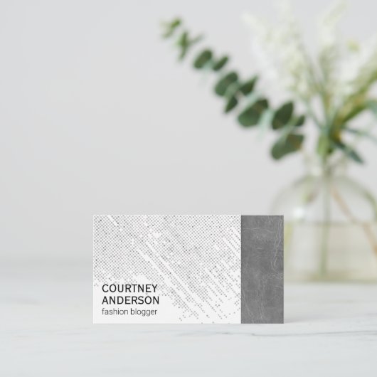 Dot-Muster | Leder Visitenkarte (Stehend Vorderseite)