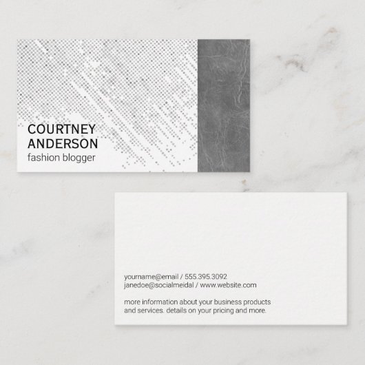 Dot-Muster | Leder Visitenkarte (Vorne/Hinten)