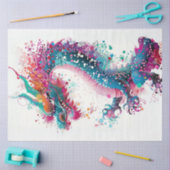 Dot Painted Rainbow Colors Dragon Decoupage Seidenpapier (Basteln)