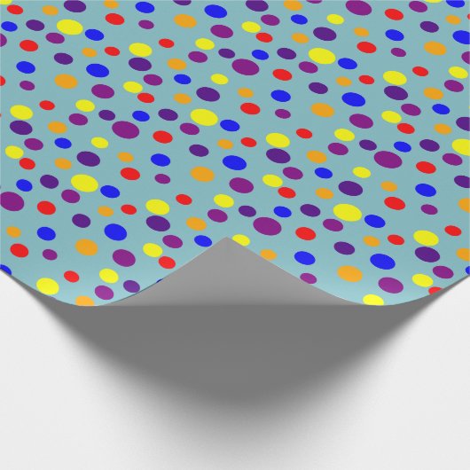 Dot Parade Regenbogen Farben Geschenkpapier (Ecke)